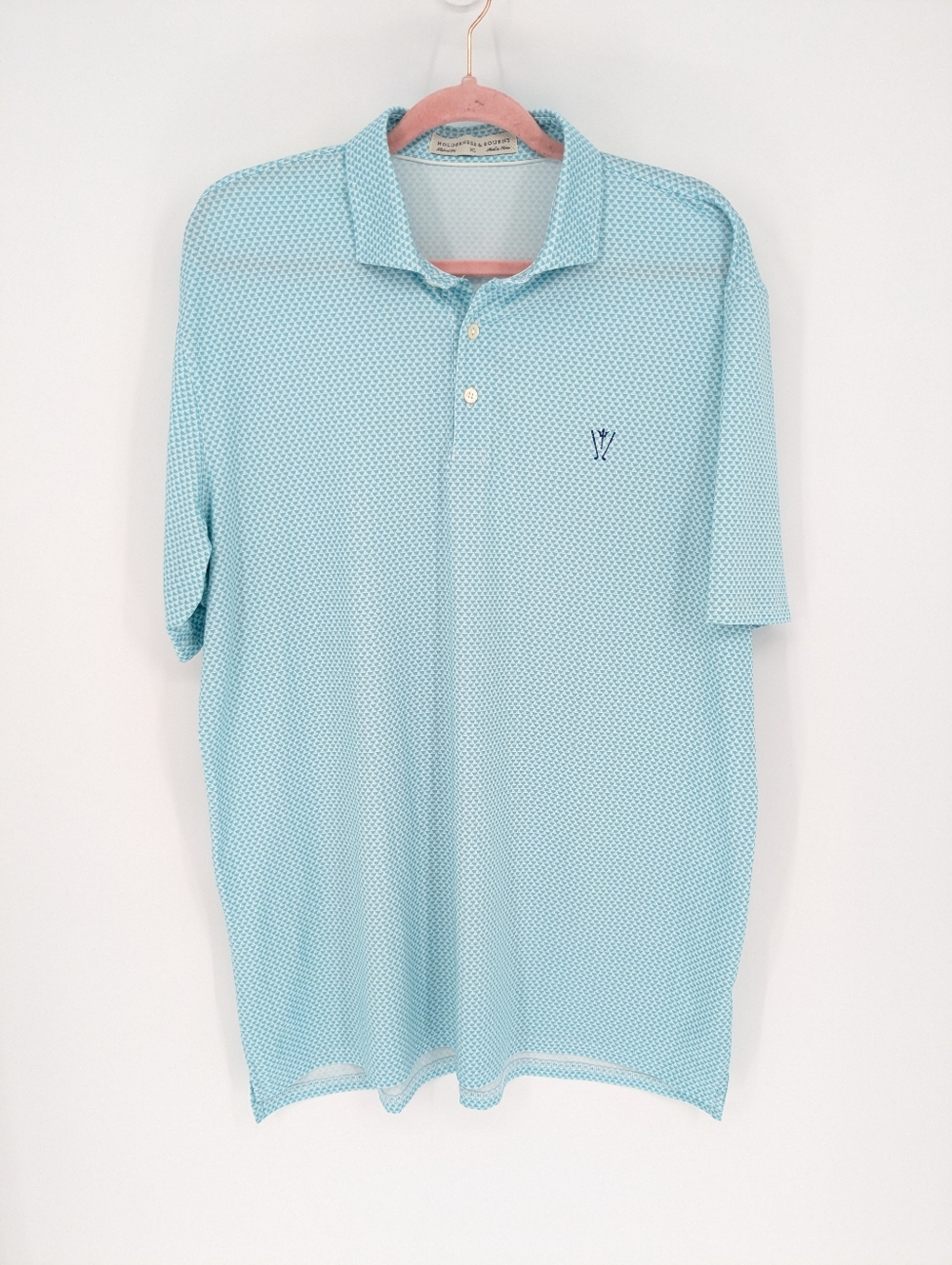 Holderness & Bourne Tailored Fit Polo Shirt Mens Size XL Blue Golf Performance
